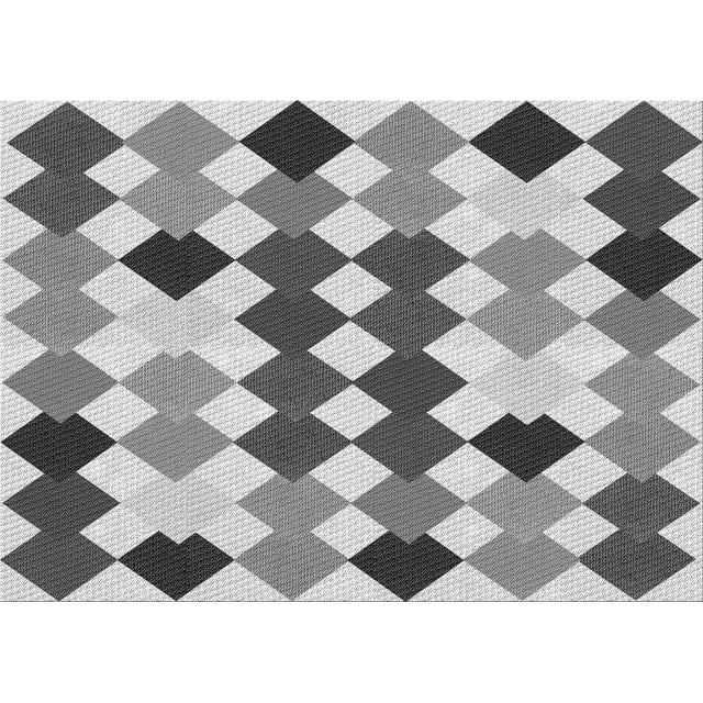 Ahgly Company Machine Washable Indoor Rectangle Transitional Platinum Silver Gray Area Rugs, 7' x 10'