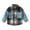 Blue, variant on KOMOO Toddler Flannel Plaid Jacket Shacket Cardigan Long Sleeve Lapel Button Plaid Shirt Kids Boy Girls