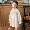 thumbnail image 2 of Mikilon Girls Long Sleeve Smocking Clothing Toddler Fall Floral Smocked Dress Vintage Dresses for Christmas Birthday Holiday, 2 of 9
