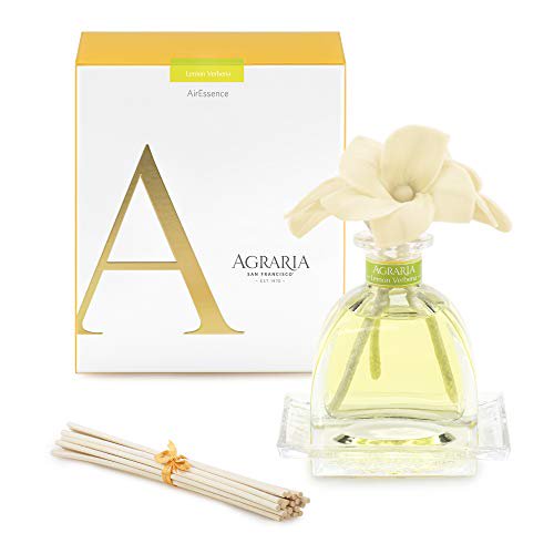 AGRARIA Diffuseur de Verveine Citronnée Parfumée, 7.4 Onces avec Roseaux et Fleurs