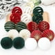 thumbnail image 4 of Juego de 6 bolas navideñas flocadas, color burdeos, blanco y verde, para colgar en el árbol de Navidad, decoración del hogar para Año Nuevo, 4 of 5