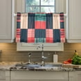 thumbnail image 2 of Yayeee Kitchen Curtains Tier Pair Light Filtering 27"x36" Rod Pocket Short Cafe Window Panel, Red Teal Plaid, 2 of 7