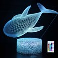 thumbnail image 1 of Lámpara de escritorio 3D de la serie Whale, luz nocturna con control remoto táctil colorida LED, 1 of 5