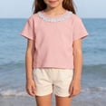 thumbnail image 5 of FSYBOA Girls Cotton T-shirts, Short Sleeve Fashion Casual Crew Neck Kids Tees Pink Size 2 T, 5 of 8