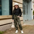 thumbnail image 2 of SGMVNU Girls Sweatsuit Set Boys Sweatsuits Size 7 Cute Crop Hoodie and Tank Tops with Jogger Sweatpants Casual 3 Piece Outfits Set, for 5-6 Years, Army Green, 2 of 8
