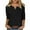 Black, variant on Utoimkio 3/4 Sleeve Blouses for Women Plus Size V Neck Shirts Casual Solid Color Lightweight Loose Fit Tee Tops for Women