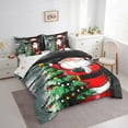 thumbnail image 3 of Feelyou Cartoon Santa Claus Twin Bedding Sets 7-Piece, Green Xmas Tree Bedding Comforter Set, Dreamy Winter Christmas Reversible Sheet Sets, Ultra Soft Home Decor, 3 of 7