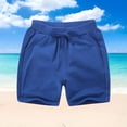 thumbnail image 2 of Loopsun Toddler Summer Shorts, Children's Summer Solid Color Casual Sports Pants Shorts with Pockets Blue 4-5 Years, 2 of 5