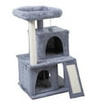 thumbnail image 6 of Resenkos Cat Tree,Kitten Condo Scratching Posts Kitty Play House, Multi-Level Cat Condo, Double-layer cat Tree with cat house and ladder - light gray, 6 of 15