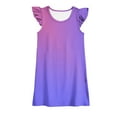 thumbnail image 1 of Plebaso Baby Girls Dresses Summer Round Neck Flying Sleeve Gradient Color Sundress Kids Fashion Clothes, 1 of 4
