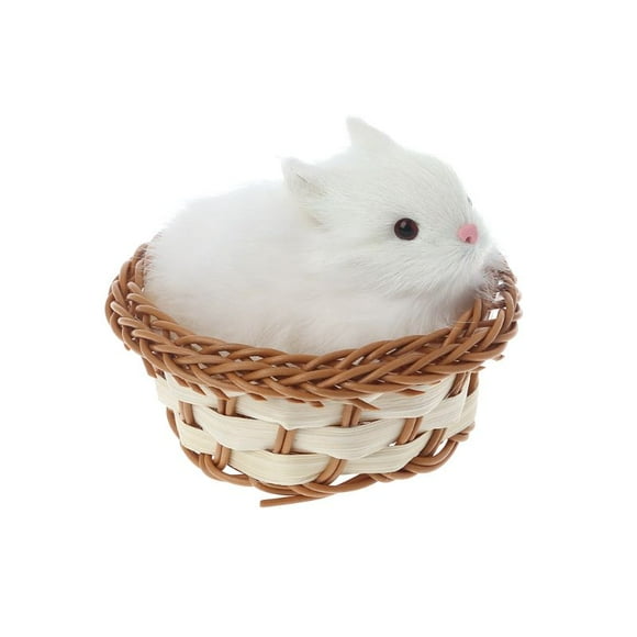 Techinal Hare Rabbits In Basket Furry Plush Toys Craft Collectible Gift For Children Kids