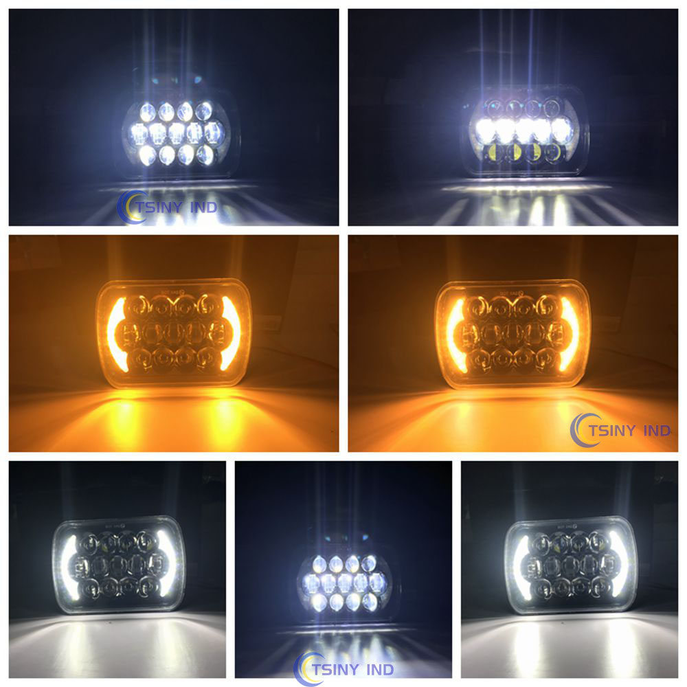 Phares LED 7x6 Pouces Pour Ford F-150/250/350 - Projecteur Halo, 15000LM, Haute Performance, Neuf