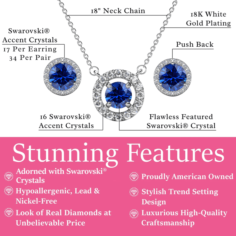 Cate & Chloe Royal September Sapphire Jewelry Set photo 5