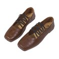 thumbnail image 2 of Hinvhai Square Toe Mary Jane Ballet Flats for Women Vintage Strappy Crisscross Ankle Strap Comfortable Walking Shoes office Work Brown 7.5(40), 2 of 7
