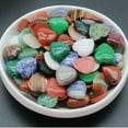 thumbnail image 2 of 22mm*25mm Natural Mixed Gemstones Heart Cabochon CAB Flatback Reiki Chakra Beads, 2 of 9