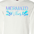 thumbnail image 4 of Inktastic Mermaid Vibes Text in Blues Long Sleeve T-Shirt, 4 of 5