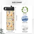 thumbnail image 4 of Yiaed Happy Summer With Gnome Print Water Bottle with Straw Lid, Stainless Steel Double Wall Insulated Water Bottle | Leak-Proof and Spill-Proof Water Bottle, 4 of 8