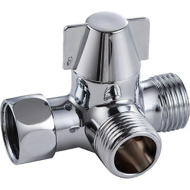 Shower Arm Made of Solid Brass, 3Way Diverter Valve for Fixed Shower Head, G1/2 Inch Shower Arm TAdapter, Replacement Part for Shower System