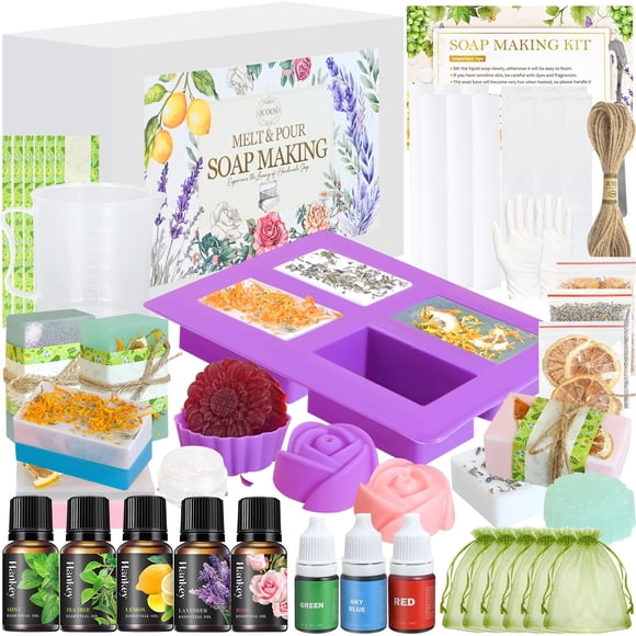 Kit para hacer jabones Jcoos para adultos con base de glicerina y manteca de karité