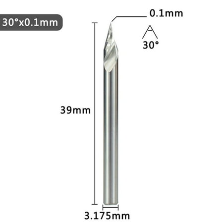 

3.175mm V Shape Tip End Milling Cutter 20-60 Degree Tip Carbide 3D Engraving Bit