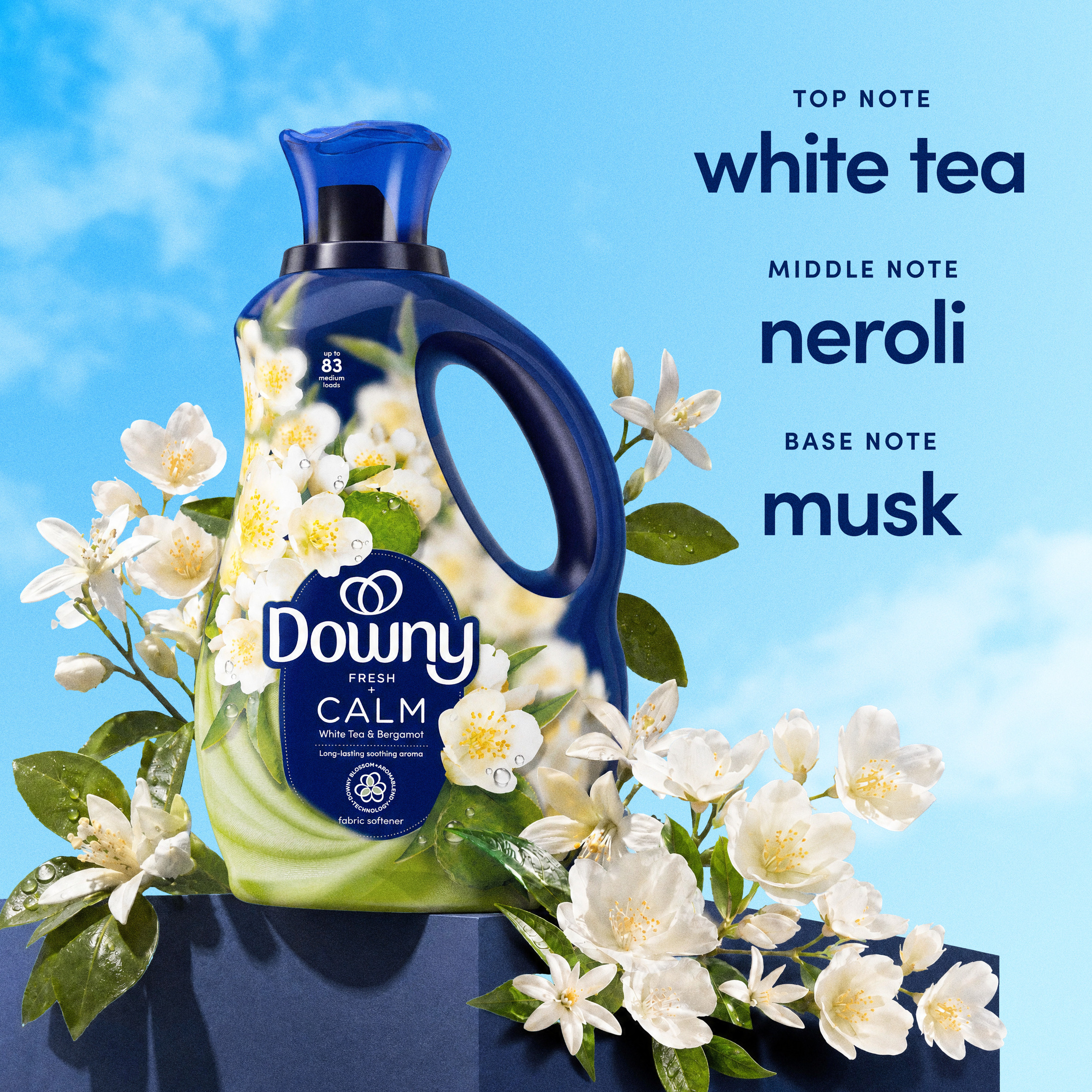 Downy Calm Liquid Fabric Softener, White Tea & Bergamot, 56 oz photo 3