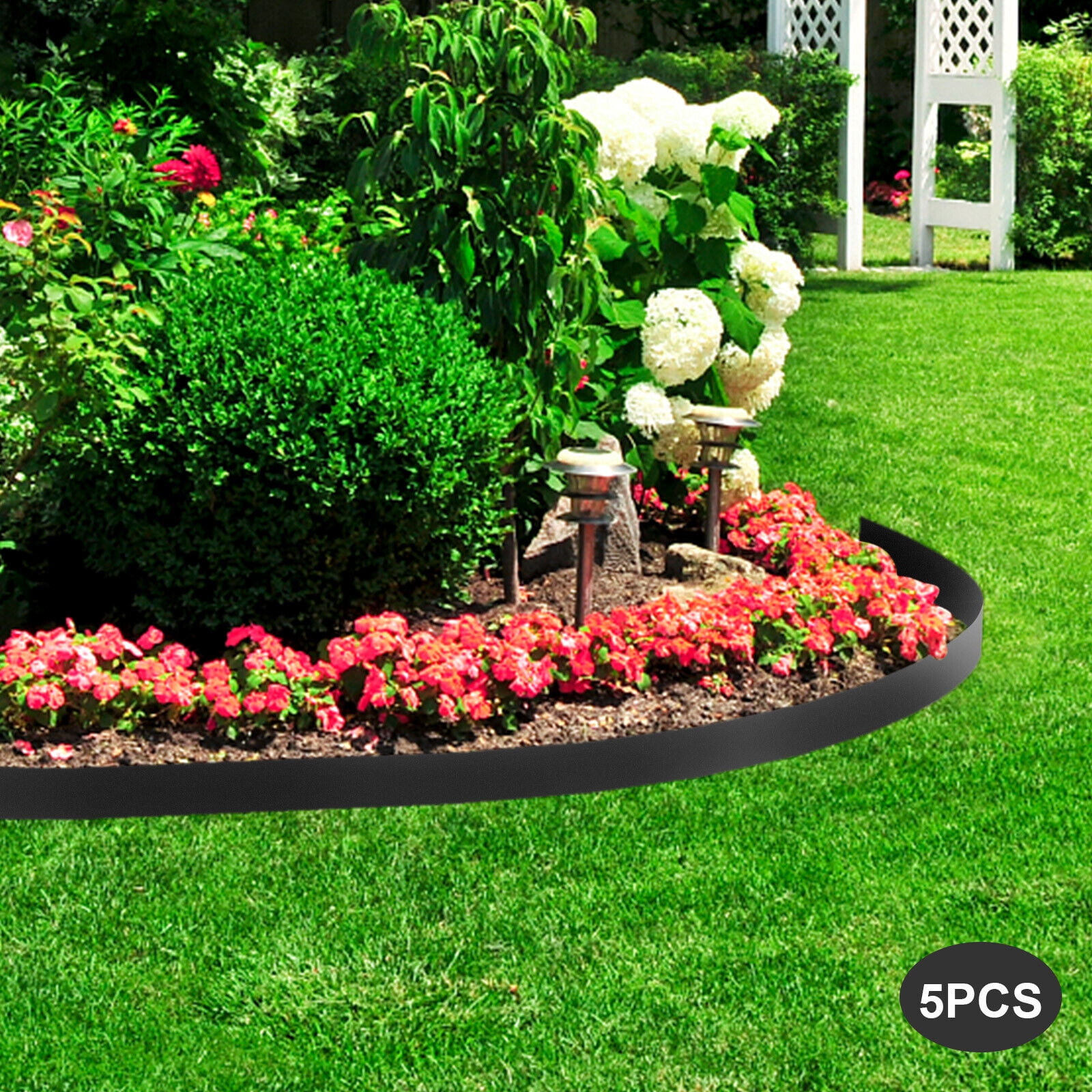 Miumaeov Steel Landscape Edging Borders 5Pcs 3"x39inch Lawn Border Barrier Edging Black