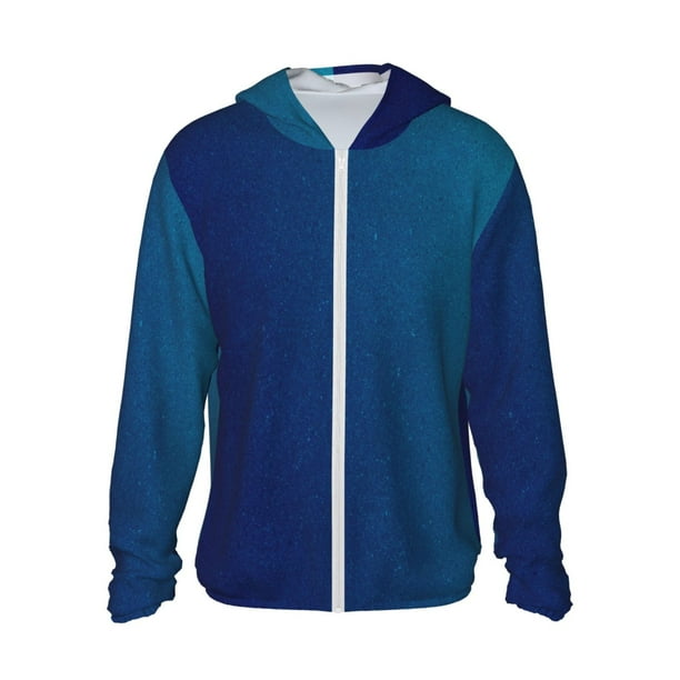 Fotbe teal blue Chaqueta con Protección Solar UPF 50+ para Hombre y Mujer, Camisa con Capucha y Bolsillos-XX-Large