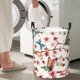 thumbnail image 5 of Balery Watercolor Floral With Butterflies Cesta de ropa redonda con asas, impermeable, independiente, para ropa, juguetes, dormitorio y familia-Small, 5 of 6