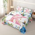 thumbnail image 3 of Castle Fairy Floral Letter K Hummingbird Twin Quilt Set for Teens,Watercolor Pattern Twin Coverlet Set, 3 of 7