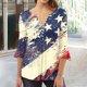 thumbnail image 1 of Fiudx Ofertas y Liquidaciones Camiseta Estampada a La Moda para Mujer, Blusa con Mangas 3/4, Camisetas Informales con Cuello En V, 1 of 5