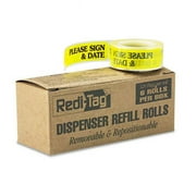 Redi-Tag Corporation 91032 Arrow Message Page Flag Refills, Please Sign & Date, Yellow