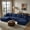 Blue, variant on Vanress 133" U-Shaped Modern Sofa Modular Sectional Cloud Couch with Storage & Cupholders, Deep Seat Boneless Couches Corduroy Sofa for Living Room, Bedroom and Apartment, Blue