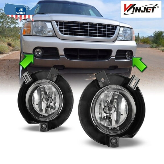 For Ford Ranger 01-03 Factory Bumper Replacement Fit Fog Lights Clear Lens