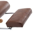 thumbnail image 7 of Accent Rocking Chair, PU Upholstered Rocker Recliner with Footrest and Headrest Pillow, Modern Living Room Chair with Wooden Base and Thicken Seat Cushion, Brown, 7 of 7