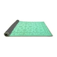 thumbnail image 2 of Ahgly Company Indoor Square Oriental Turquoise Blue Traditional Area Rugs, 3' Square, 2 of 4