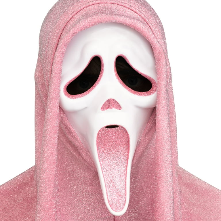 Ghost Face Mask for Youth or Teen, Pink Glitter, Halloween Costume Accessory for Youth, by Fun World
