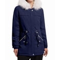 thumbnail image 3 of Winter Coats for Women Warm Fleece Long Back Jacket Thicken Parka with Hood Navy Blue XL, 3 of 7