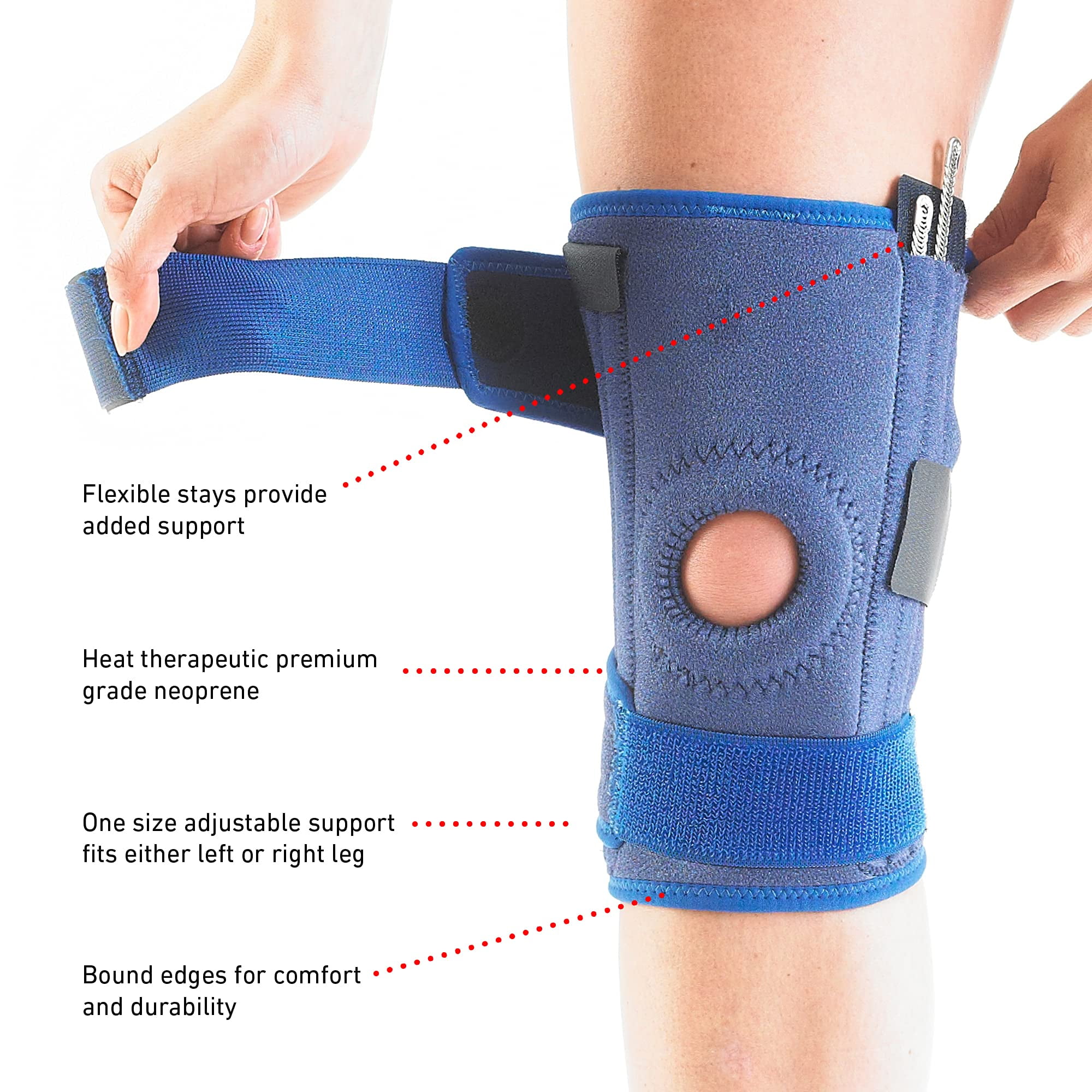 Neo G Stabilized Knee Brace for Women and Men Knee Support Open Patella for Joint Knee Pain Relief, Meniscus Tear, Arthritis, Sprains, Strains, Rehabilitation - Adjustable Compression - One size