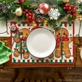 thumbnail image 2 of mubwai Gingerbread Candy Cane Christmas Placemats Set of 6, 12x18 Inch Seasonal Table Mats for Party Kitchen Dining Decoration, 2 of 6