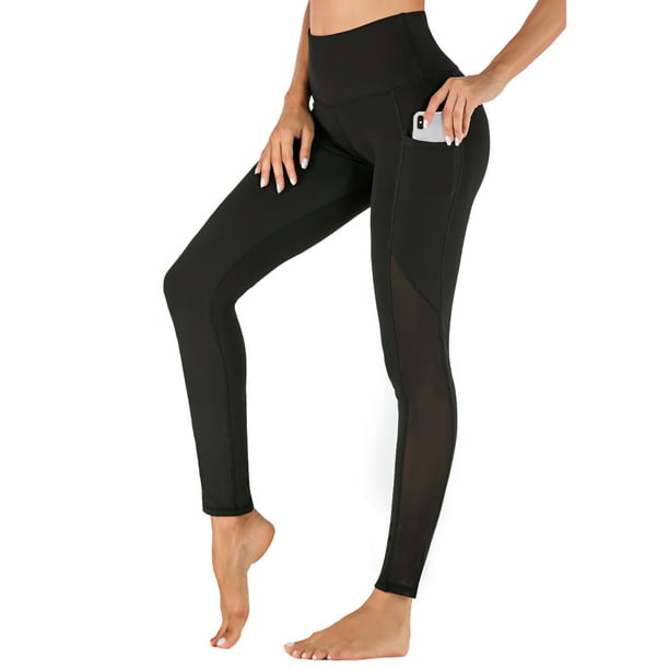 Yaavii - Yaavii Mesh Yoga Pants with Side Pockets for Women High Waist ...