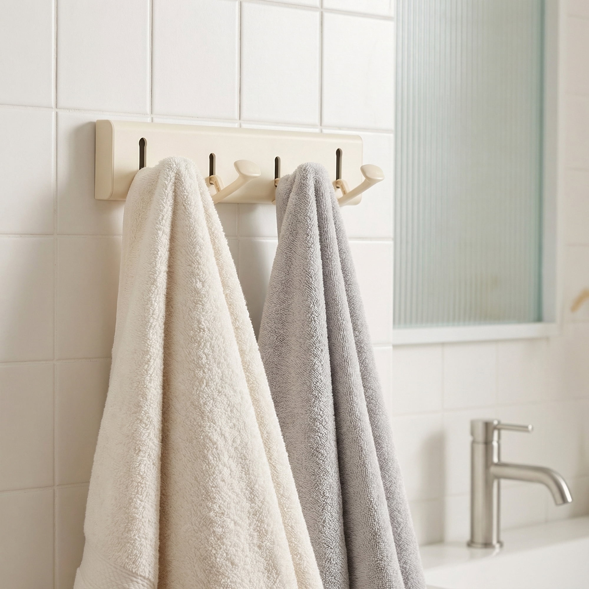 Unique Bargains Coat Rack Wall Mount Aluminum Alloy Hook for Entryway Milk White 11.2*2.2in