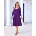 thumbnail image 6 of Zeagoo 3/4 Sleeve Women's Dress Pleated Midi Dresses Floral T Shirt Dress with Pockets Casual Flowy A-Line Dresses, 6 of 6