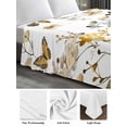 thumbnail image 6 of Vintage Botanical Twim Size Flat Sheet, Wrinkleproof & Fadeproof Cooling Flat Bed Sheet Only, Yellow Spring Floral Butterfly Breathable Soft Bedding Top Sheets 66 x 96 Inches, 6 of 8