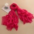 thumbnail image 2 of PRINxy Women’s Solid Breathable Fringe Shawl, Versatile Long Neck Scarf For Road Travel Coffee Runs Casual Daily Days Hot Pink, 2 of 3