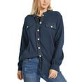 thumbnail image 3 of Chouyatou Women's Boyfriends Loose Fit Batwing Sleeve Waffle Knit Button Down Shirt Shacket Tops, 3 of 3