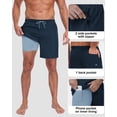 thumbnail image 3 of Mens 2 in 1 Swim Trunks with Compression Liner, Quick Dry Beach Shorts, Bathing Suit with Phone Pocket Navyblue S, 3 of 6