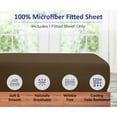 thumbnail image 5 of Royale Linens Fitted Sheet Cal King-Brushed Hotel Quality 1800 Ultra Soft Wrinkle & Fade Resistant-Bottom Sheet-Deep Pocket Stretches Up to 16"-Fitted Sheet Only - Elastic Sheet (CalKing, Chocolate), 5 of 10