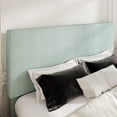 thumbnail image 5 of Amolife Full Bed Frame, Platform Bed Frame with Upholstered Adjustable Headboard, Ice Blue, Nubby Fabric, 5 of 14