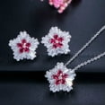 thumbnail image 5 of Fashion Silver Plated Blue Cubic Zirconia CZ Flower Pendant Necklace Earring Set, 5 of 9