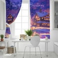 thumbnail image 4 of Hokiten Merry Christmas Blackout Curtains | Light Blocking Print Window Curtains, Xmas Tree Blue Purple Snowflake Thermal Insulated Window Drapes for Living Room Kitchen Cafe (2 Panels, 104"W x 45"L), 4 of 7